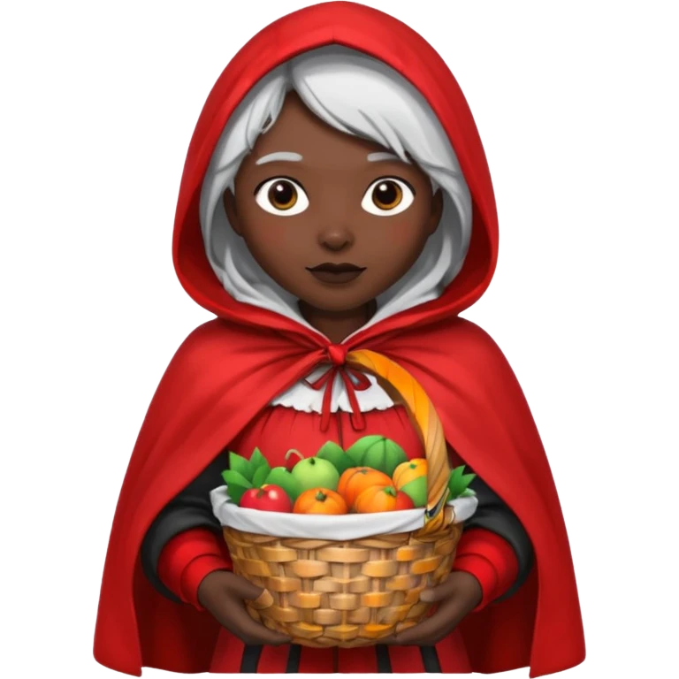 Rotkäppchen mit Schwarzer Haut und Weißen Haaren emoji