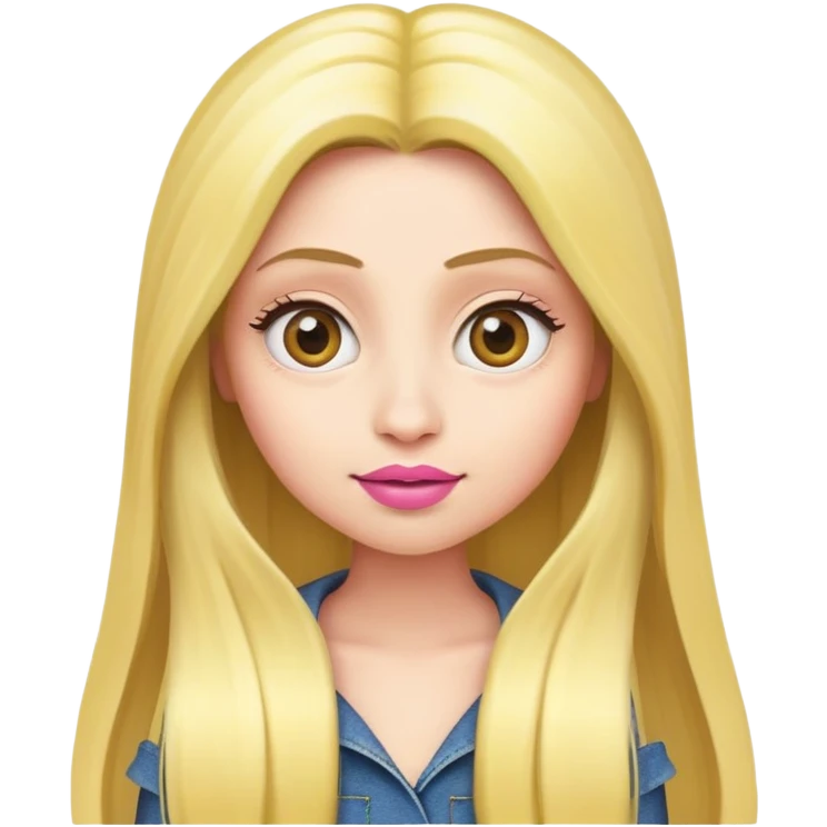 minion with long blonde hair and pink lipstick emoji