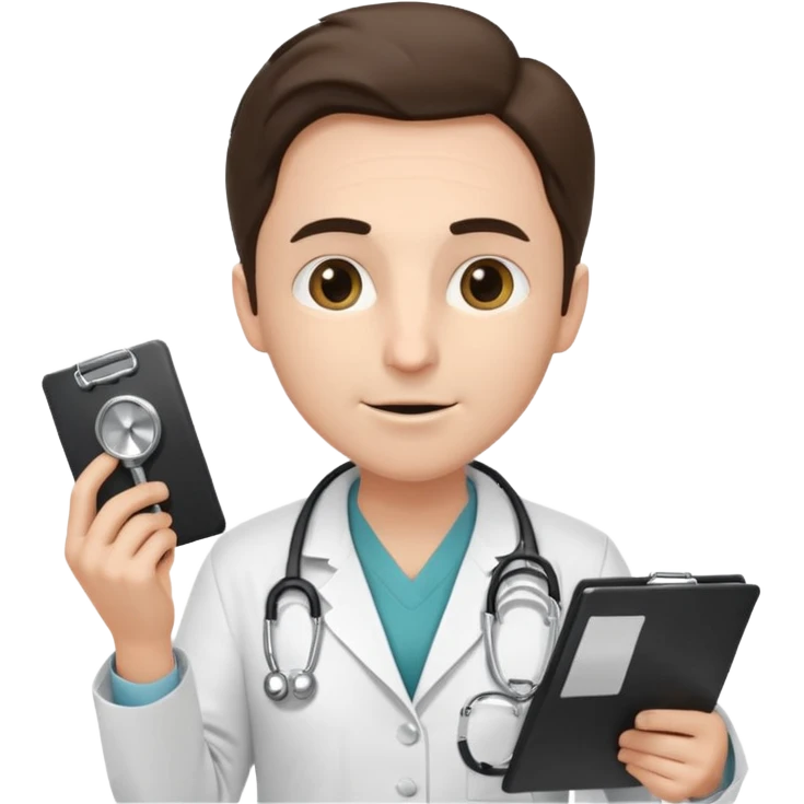 a doctor with a stethoscope holding a large bill or money, looking greedy or smug, symbolizing high charges emoji