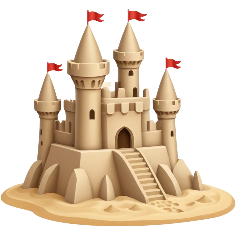 Beach with  sandcastle  emoji