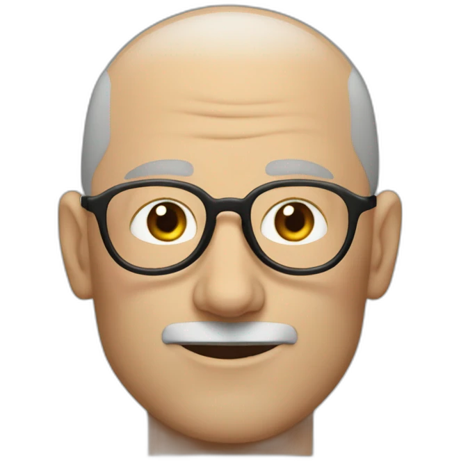 Steve job no hair wearing specs riding bicycle emoji