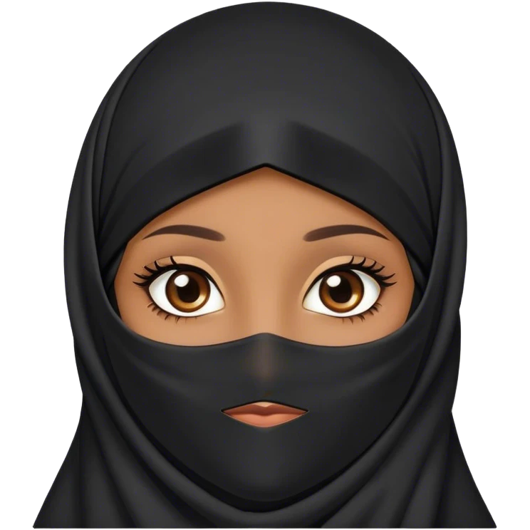 brown girl wearing niqab long eyelashes  emoji