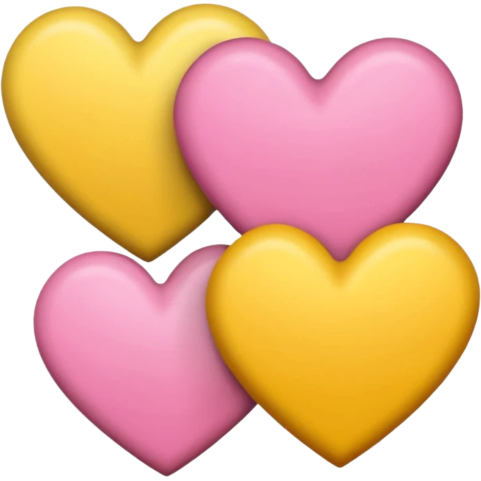 3 hearts : Yellow, Pink and brown heart emoji