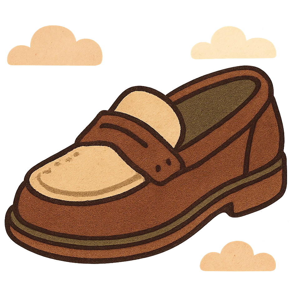 a classic leather loafer in a minimalist, elegant style emoji