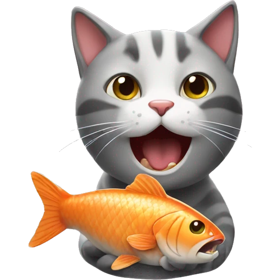 cat eating fish emoji