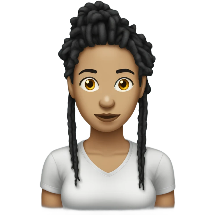 Light skin woman bad hair day black dreads emoji