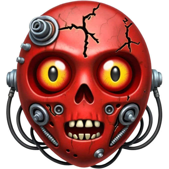 Red Shelly Teardrop Zombie-Machine-hybrid emoji
