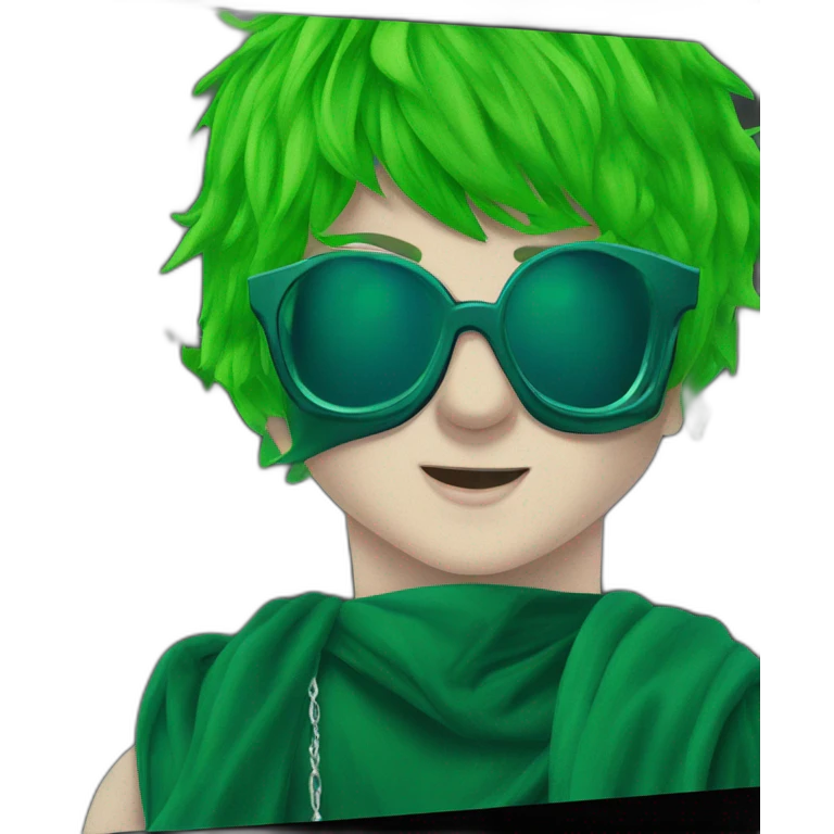 green-haired boy with earrings emoji
