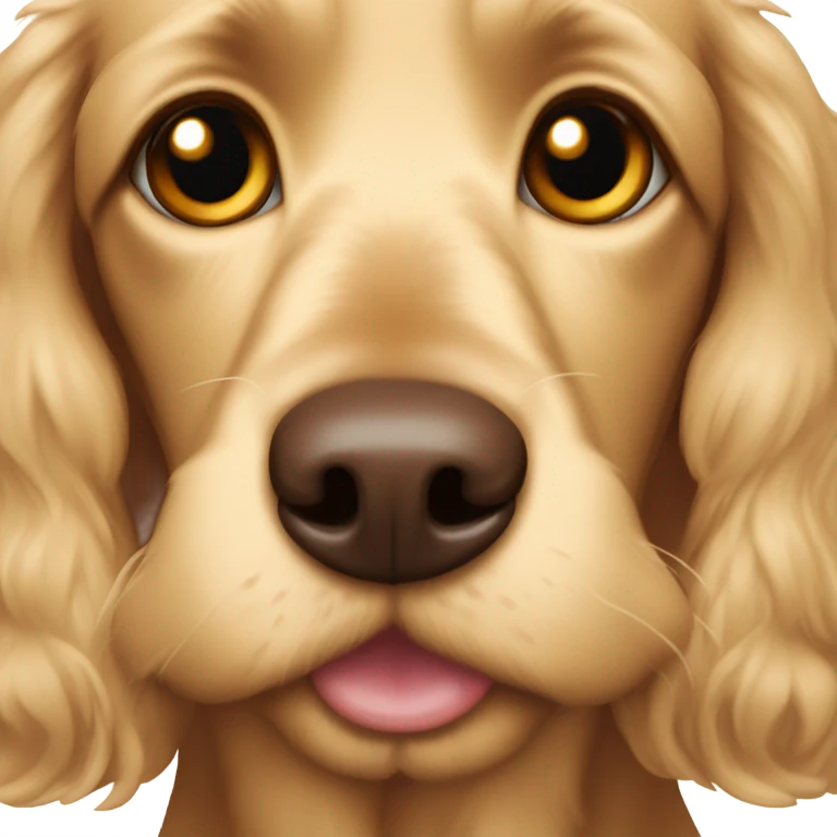 Blonde cocker spaniel Brown n'ose smiling emoji