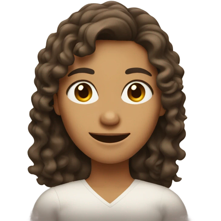 a woman with wavy hair and brown eyes with a thumbs up emoji