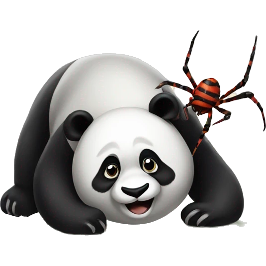 Panda with big spider emoji