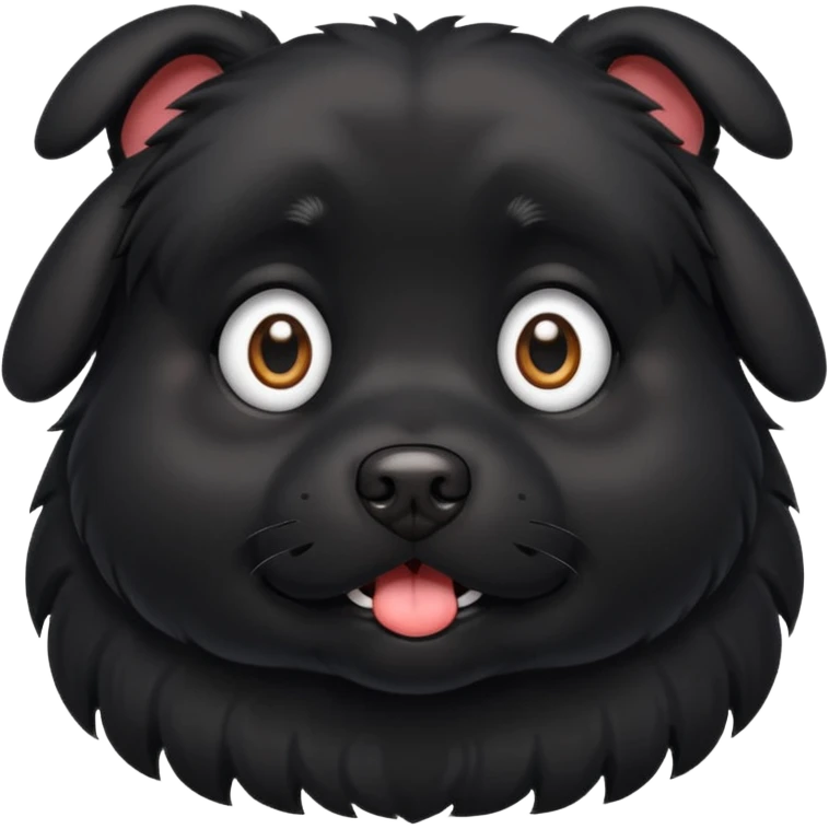 A fat black dog with massive eyes emoji