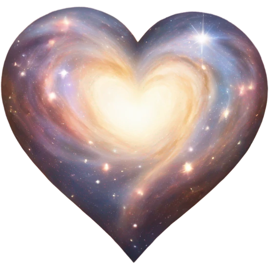 White galaxy heart emoji