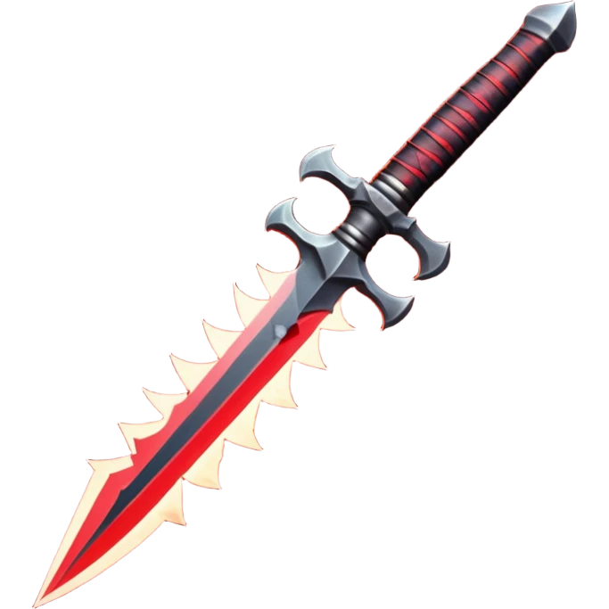 dark desert dagger object icon, black steel blade with crimson glow runes, mysterious desert assassin weapon, 3D cartoon, mobile game icon style, centered, clean background, no text, no watermark
 emoji