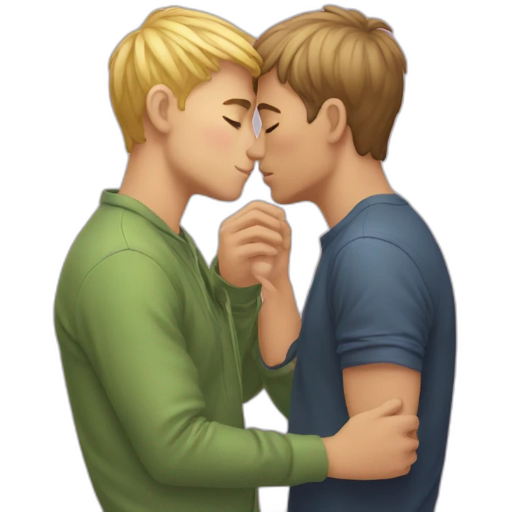 Gay boys kissing emoji
