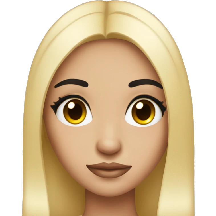 Girl with lashes and black straight hair  emoji