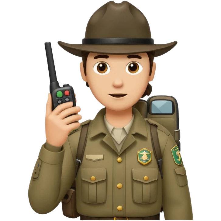 mountain ranger with walkie talkie emoji