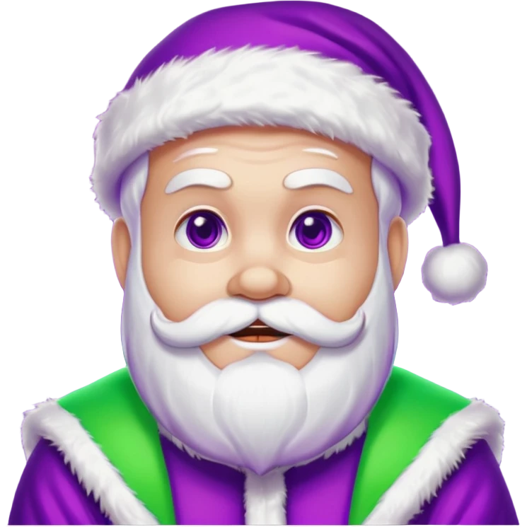 a cool looking santa at a rave with purple and green emoji
