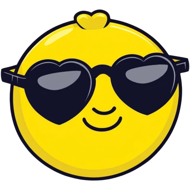 Lemonwearing heart sunglasses with a cute smile  emoji