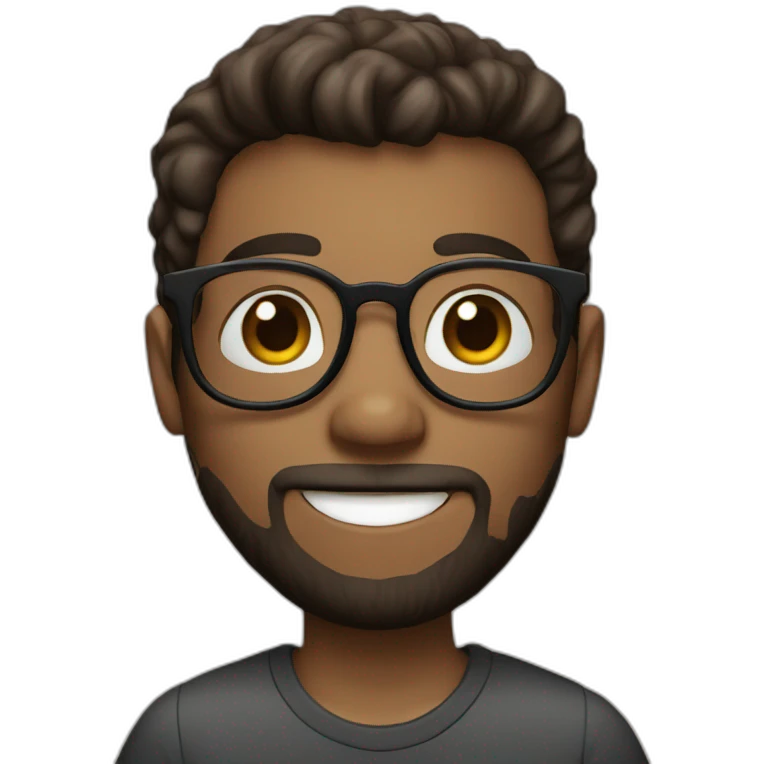 boy with spects and beard normal hair emoji