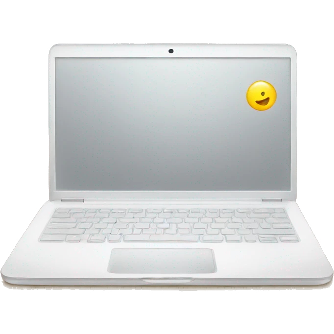 white laptop and sparkling emoji