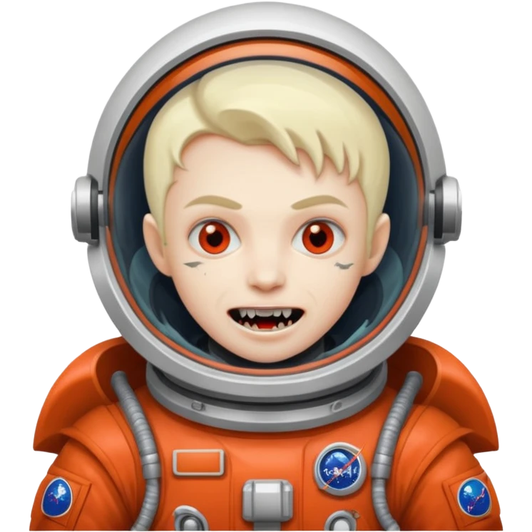 astronaut vampire wearing helmet emoji