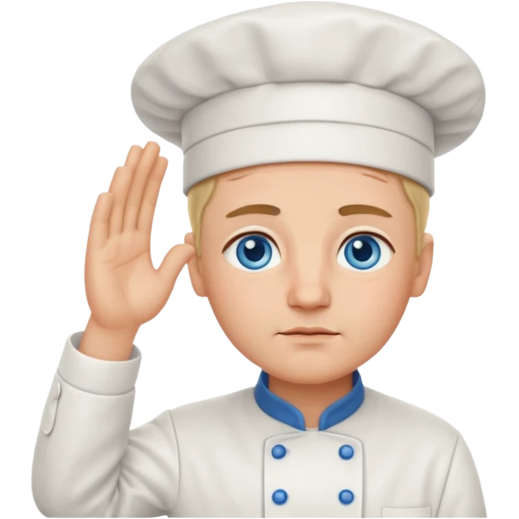 Chef saluting while crying blue eyes emoji