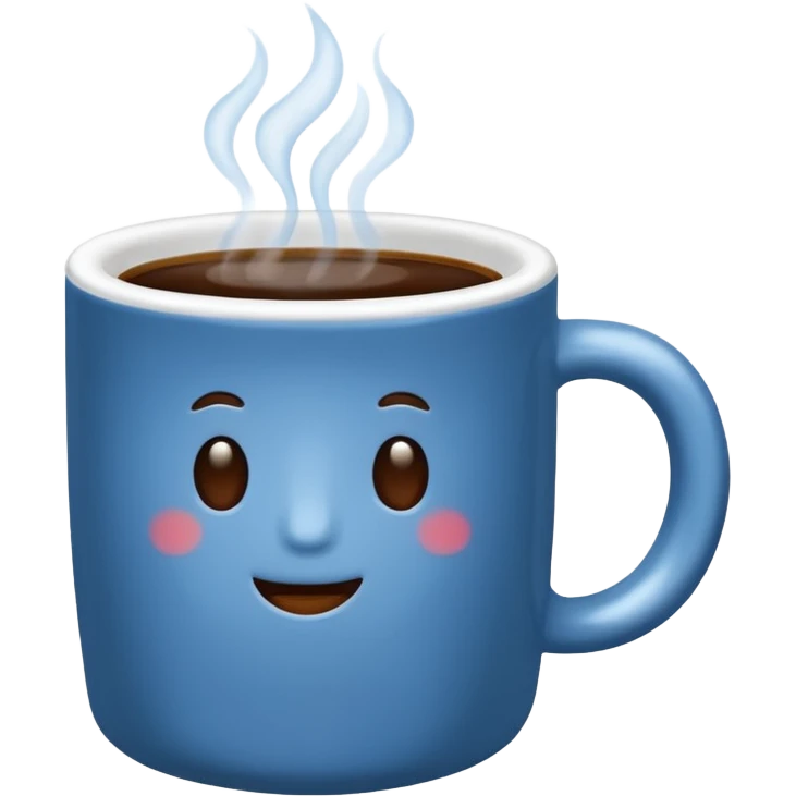 visibly steaming plain blue mug of coffee emoji