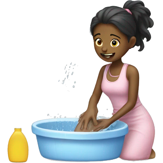 Girl washing her sole emoji