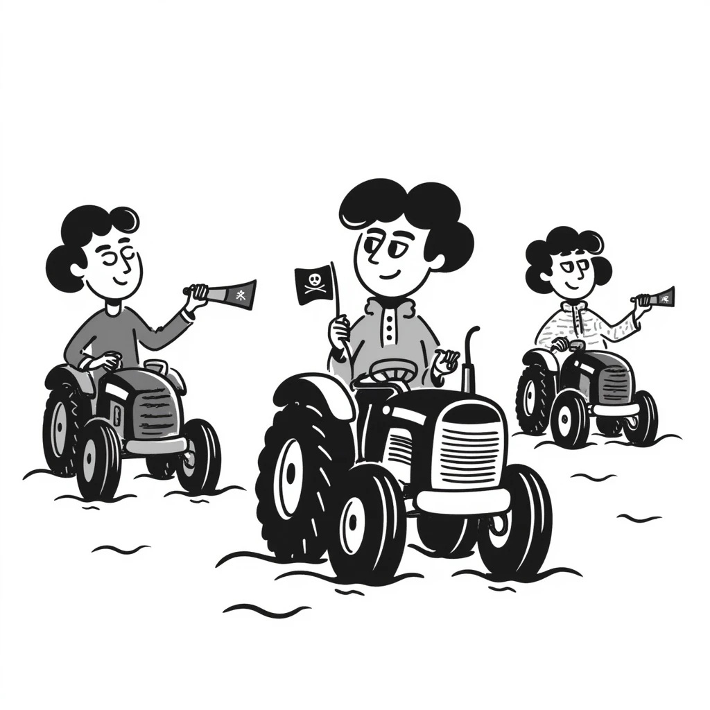 War pirates tractor drivers ship flotilla meme emoji