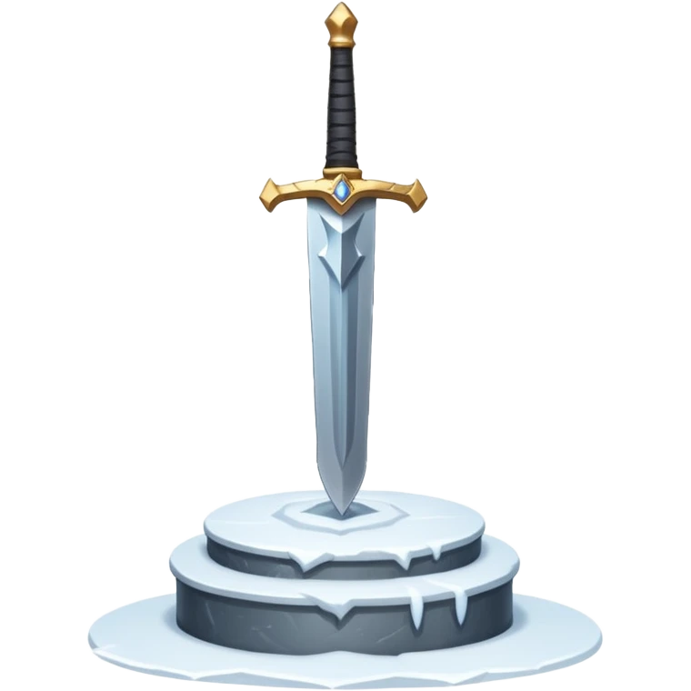 sharp sword in snow pedestal emoji
