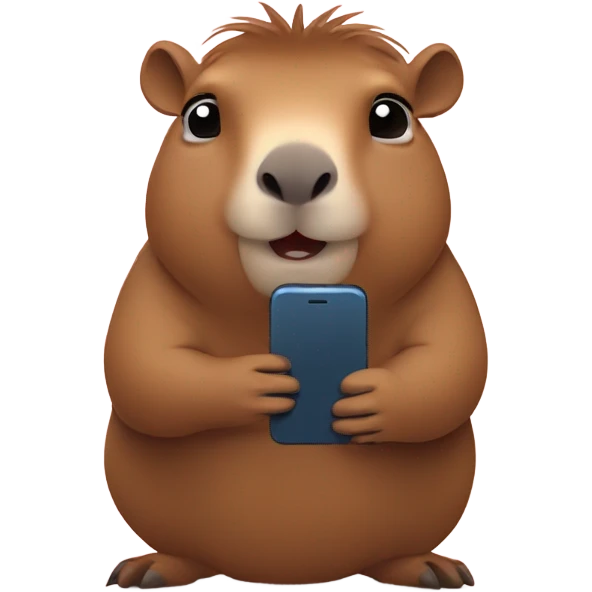 capybara takes video on phone emoji