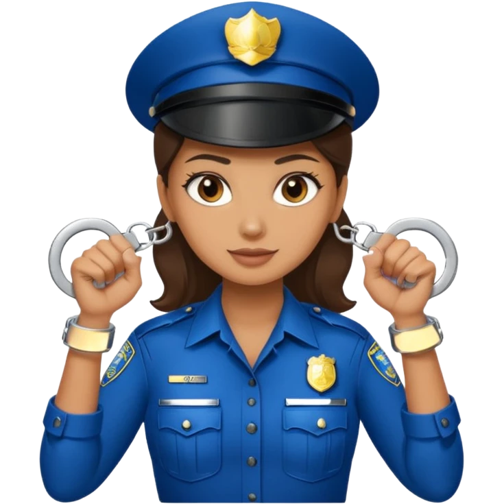 police woman holding hand cuffs emoji
