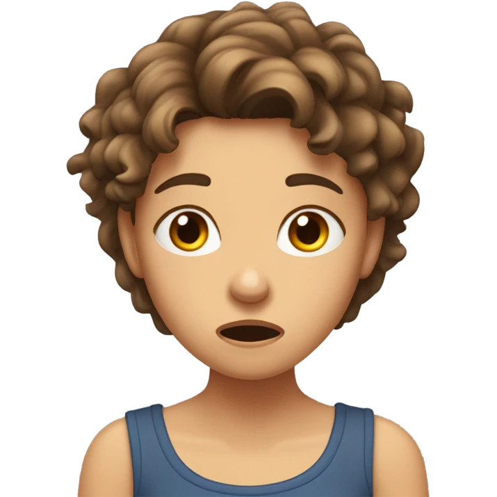 flustered brown haired girl emoji