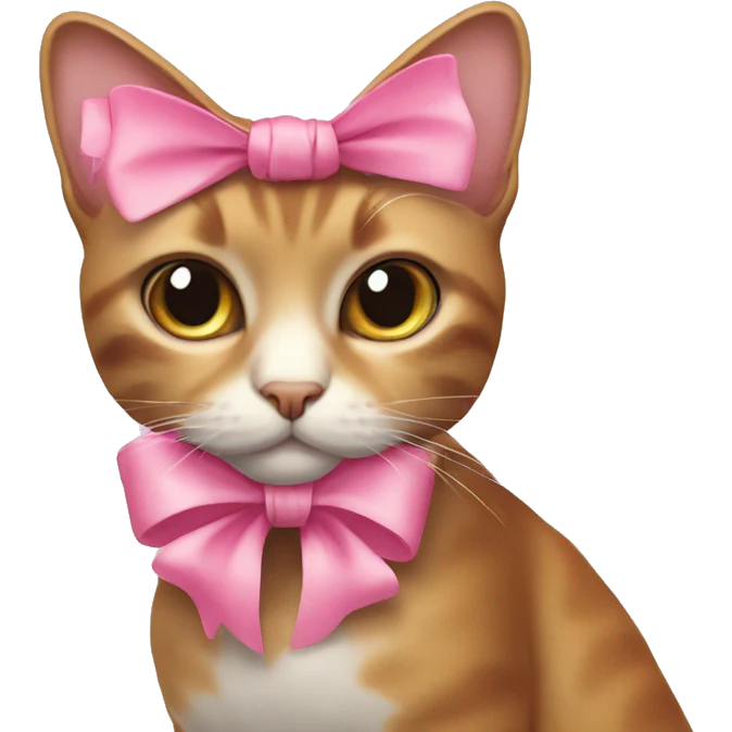 Cat with pink bow emoji