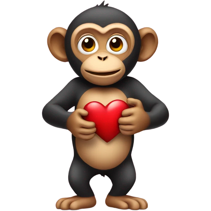 monkey holding a heart  emoji