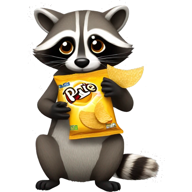 Raccoon eating Pringles emoji