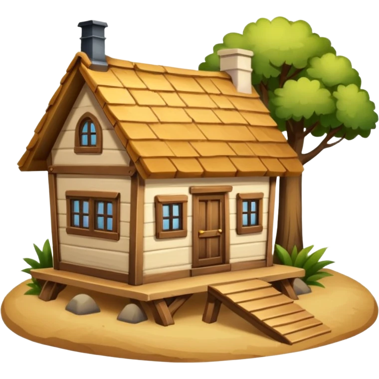 Petite maison indiquant le.depart d 1 voyage  emoji