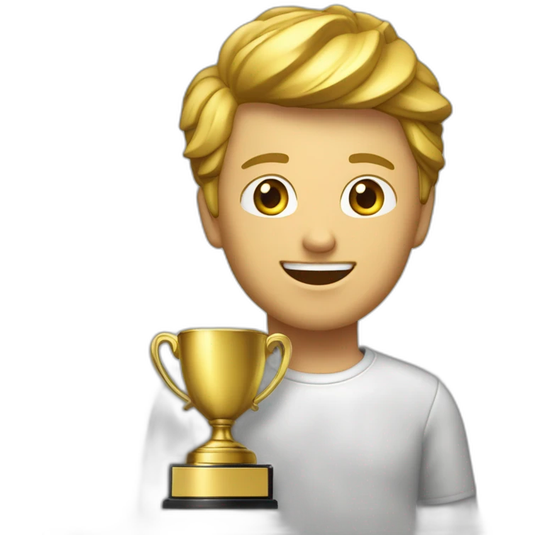 Trophée avec écrit Axel  emoji
