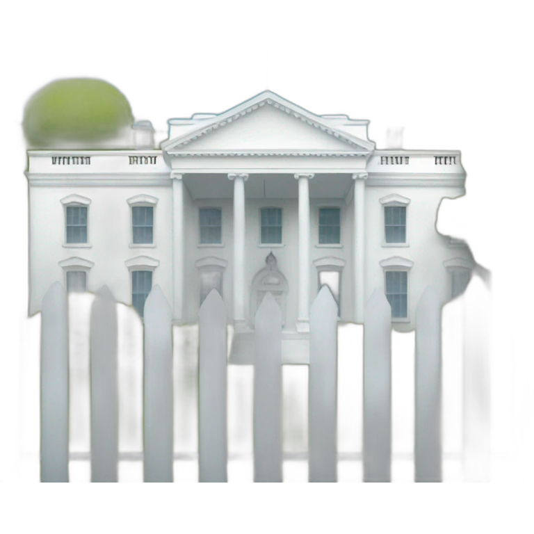 White house behind fence emoji