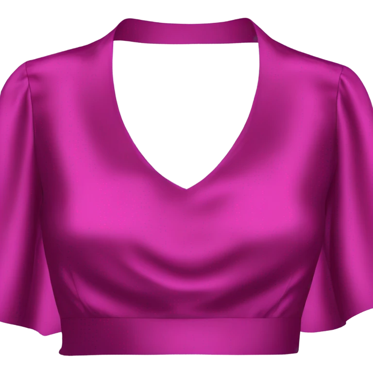Realistic magenta cut out silk crop top blouse. emoji