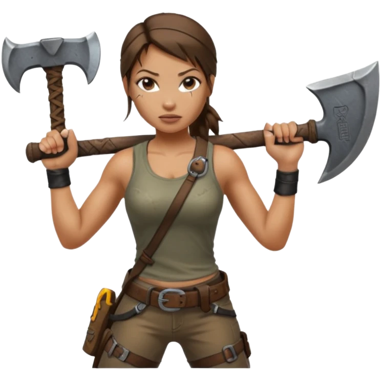 lara croft climbing axe emoji