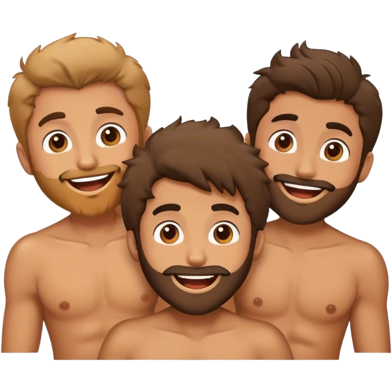 Excited chest hair with friends emoji