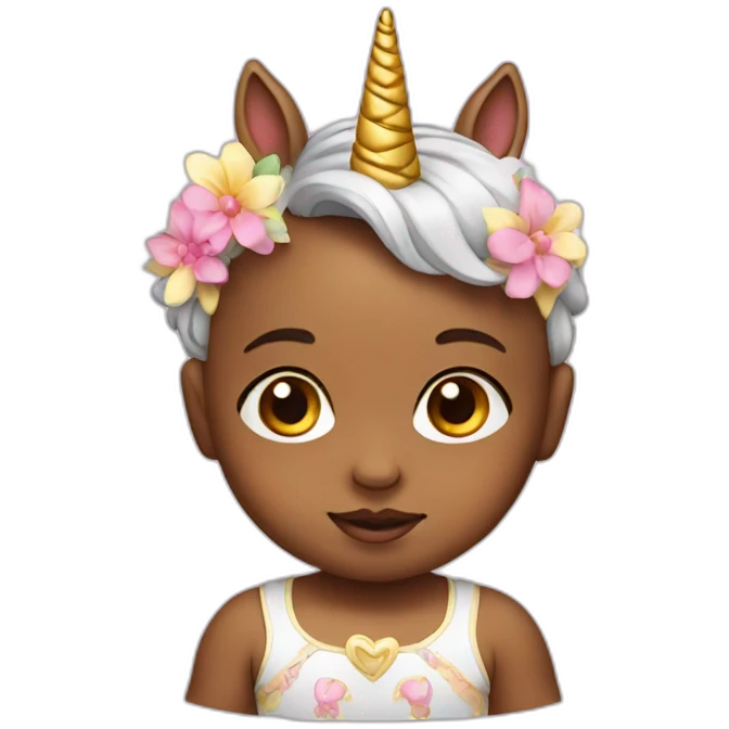 Baby with unicorn headband emoji