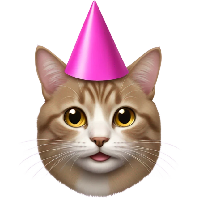 cat with pink party hat emoji