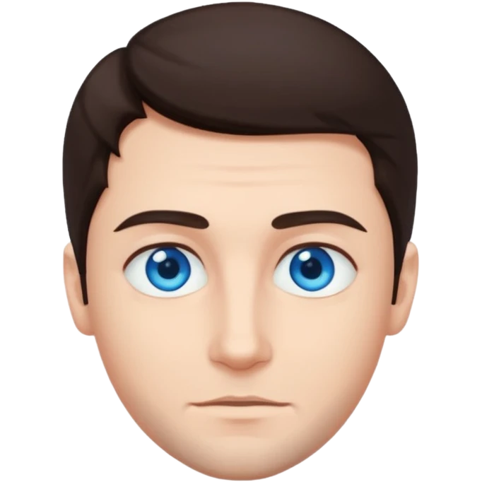 homme yeux bleu azur cheveux brun foncé emoji