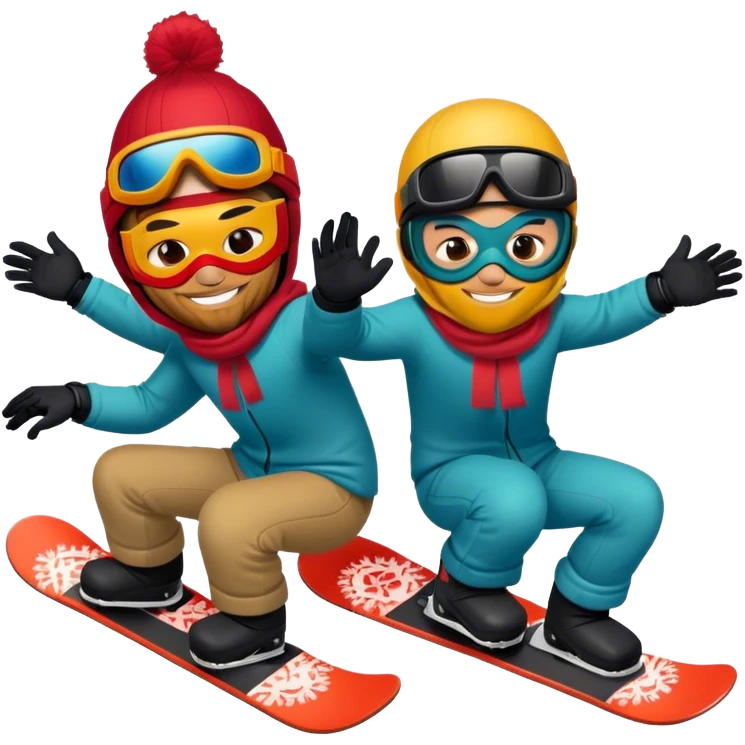 2 guys masks snowboarding birthday emoji
