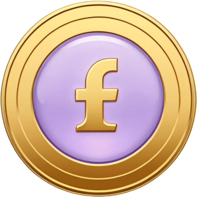 I need you to recreate this image exactly as is but make the color of the coin a ver light purple hue give me three options with different hues of purple emoji
