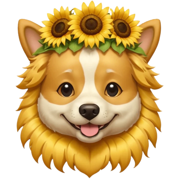 dog with sunflower crown emoji