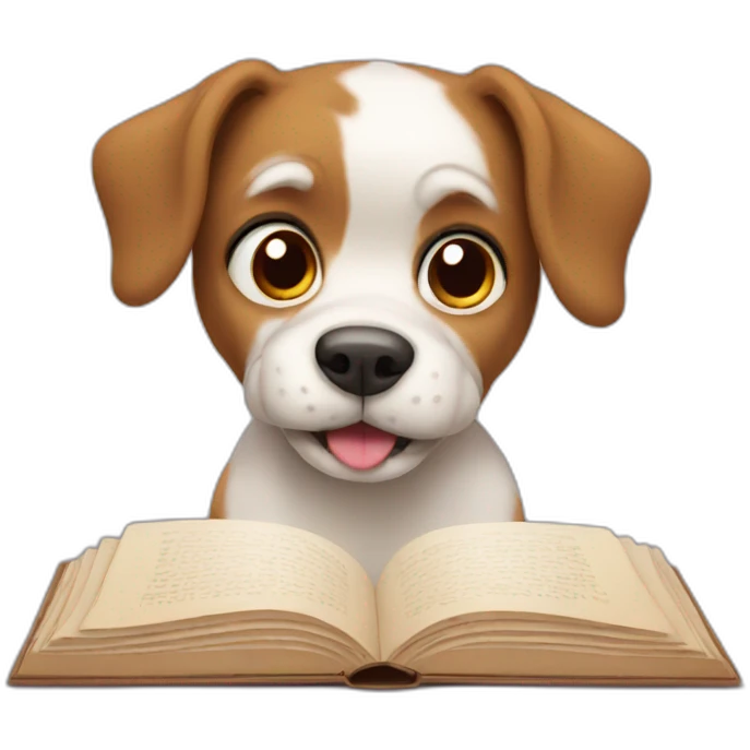 Dog reading emoji